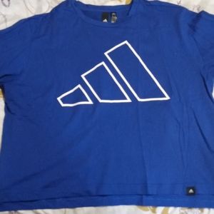 Blue adidas semi crop tip